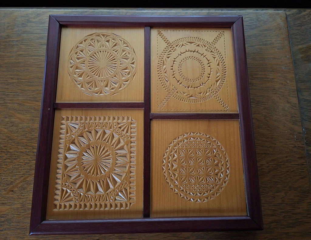 Framed Wood Carving Wall Art Panel - image 1 of 5