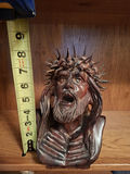 Hand Carved Wooden Bust of Jesus with Crown of Thorns - thumbnail 7 of 7