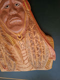 Hand-Carved Wooden Native American Wall Plaque, SIGNED - thumbnail 4 of 5