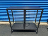 Stunning Black Metal and Glass Display Cabinet, 2 Shelves - thumbnail 1 of 5