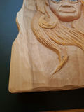 Stunning Detailed Hand-Carved Wooden Portrait Wall Plaque by Jerry Kowalski - thumbnail 3 of 7
