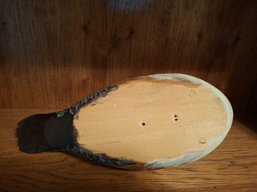 Hand-Carved Wood Duck Decoy, Signed - image 5 of 8