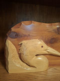 Hand-Carved Wooden Bird Clock - thumbnail 2 of 6