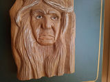Signed Wooden Native American Relief Carving - thumbnail 3 of 6