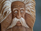 Hand-Carved Wooden Face Wall Art, SIGNED! - thumbnail 3 of 6