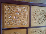 Framed Wood Carving Wall Art Panel - thumbnail 2 of 5