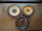 Set of Three Polish Decorative Carved Wooden Plates - thumbnail 1 of 5