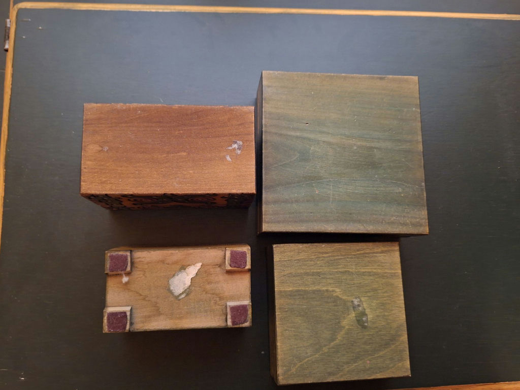 Set of Four Carved Wooden Boxes - image 7 of 7