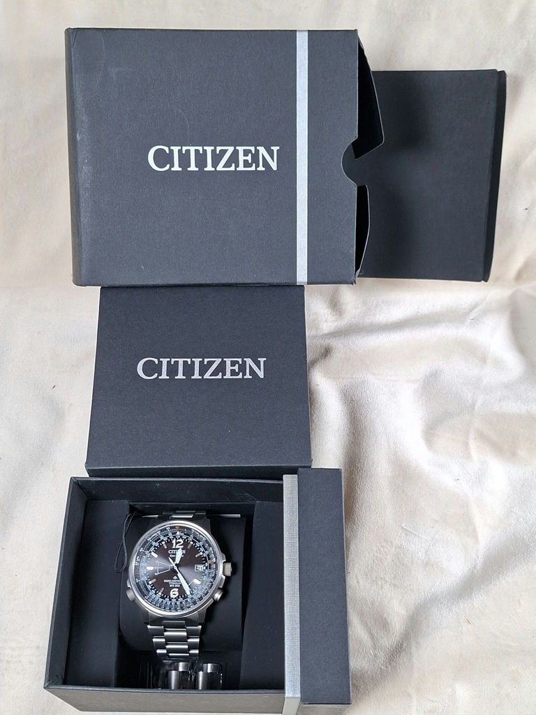 Citizen Eco-Drive Radio Controlled Titanium Wristwatch with Box - image 1 of 9