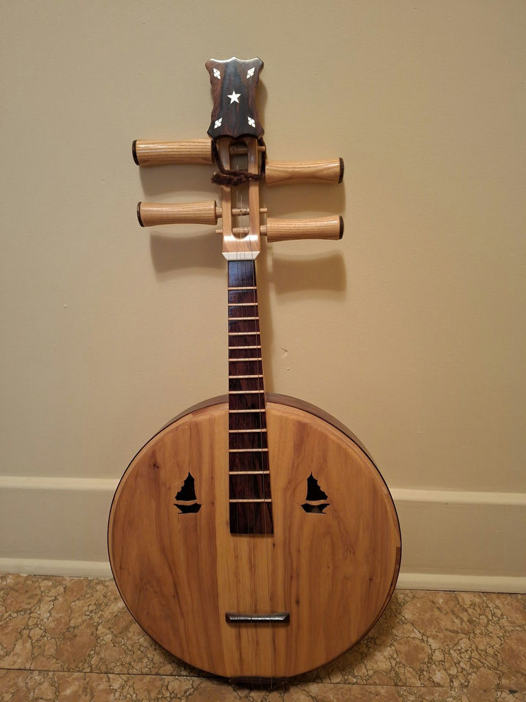 Wooden Round-Body String Instrument, Chinese Zhong RUAN, Handmade, Stunning! - image 1 of 8
