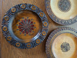 Set of Three Polish Decorative Carved Wooden Plates - thumbnail 4 of 5