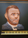 Hand-Carved Wood Ulysses S Grant Portrait Wall Plaque, SIGNED - thumbnail 1 of 7