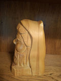 Stunning Hand-Carved Wooden Bearded Man Bust, SIGNED Jerry Kowalski - thumbnail 3 of 6