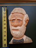 Hand-Carved Robert E Lee Wooden Bust Wall Plaque - thumbnail 1 of 7