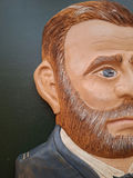 Hand-Carved Wood Ulysses S Grant Portrait Wall Plaque, SIGNED - thumbnail 3 of 7