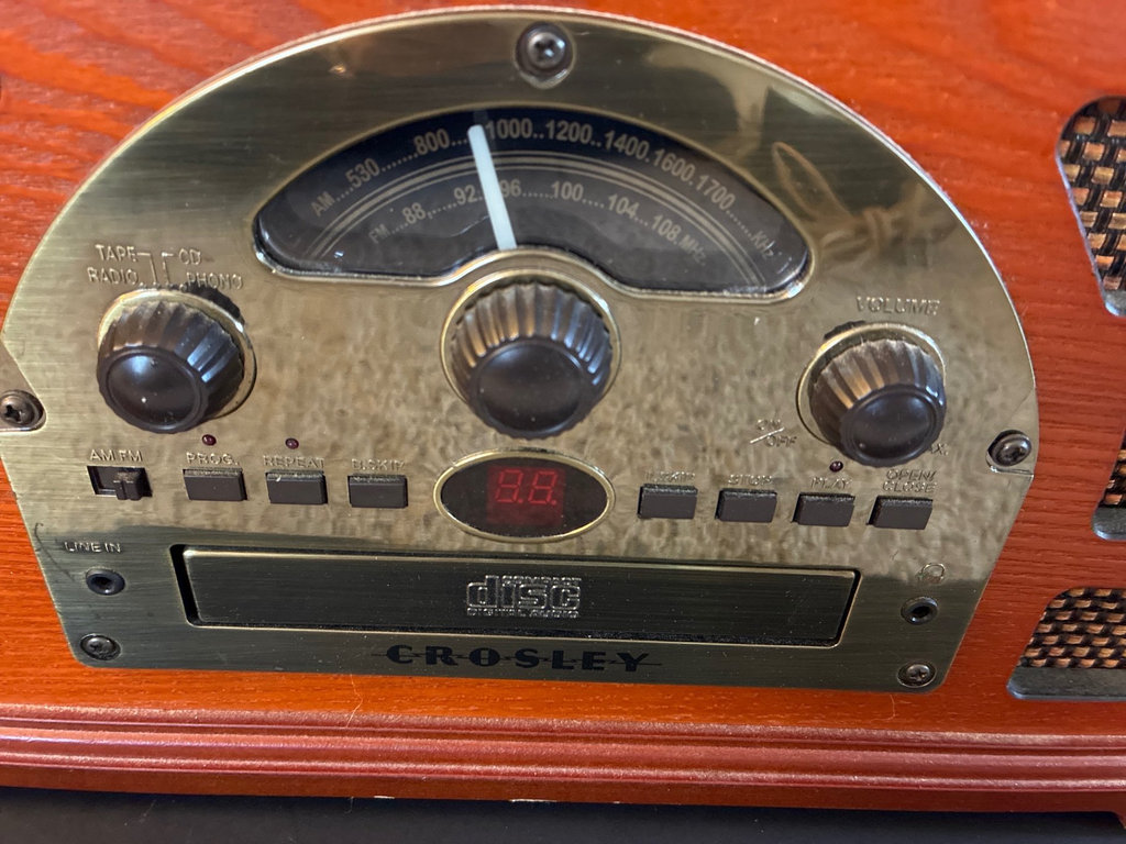 Vintage Crosley wood-cabinet record player and TEAC stereo with clocks - image 5 of 12
