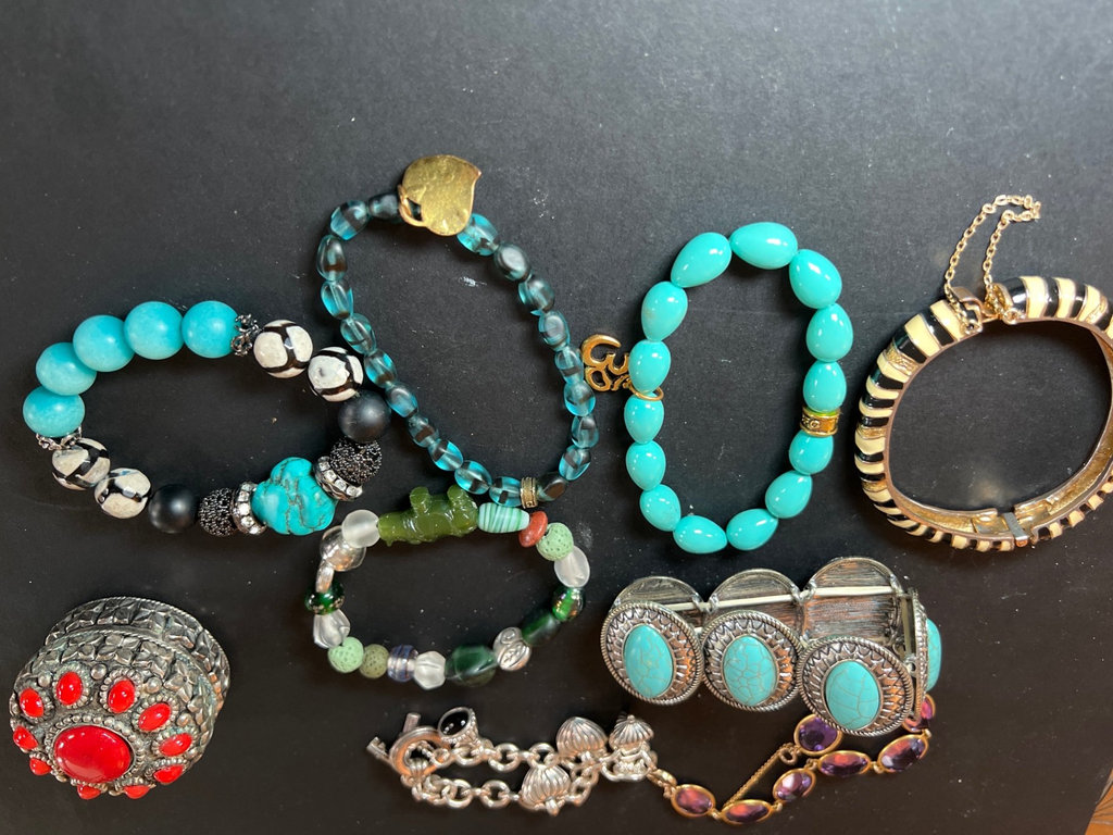 Assorted Turquoise, Beaded, and Gemstone Jewelry with Key Pendant - image 1 of 11