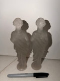 Pair of frosted white statues, Frosted Vase  - thumbnail 2 of 7