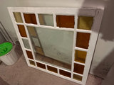 White framed stained-glass window - thumbnail 1 of 4