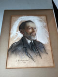 Two framed vintage portrait drawings dated 1910 - thumbnail 5 of 10