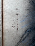 Two framed vintage portrait drawings dated 1910 - thumbnail 6 of 10