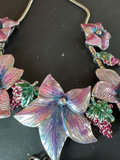 Assorted Vintage Jewelry: Beaded Necklaces, Floral Necklace, and Blue Stone Statement Necklace - thumbnail 4 of 8