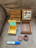 Assorted decorative wooden trinket boxes and coasters - thumbnail 2 of 6