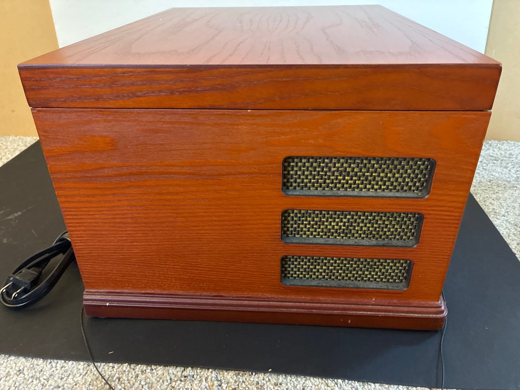 Vintage Crosley wood-cabinet record player and TEAC stereo with clocks - image 2 of 12