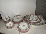 Floral china dinnerware set with plates, bowls and teacups  - thumbnail 1 of 14