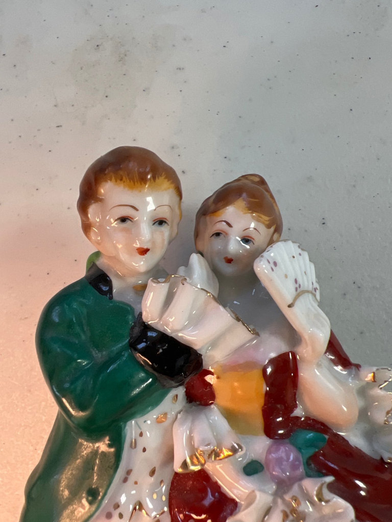 Occupied Japan porcelain dancing couple figurine with shell dish - image 6 of 7