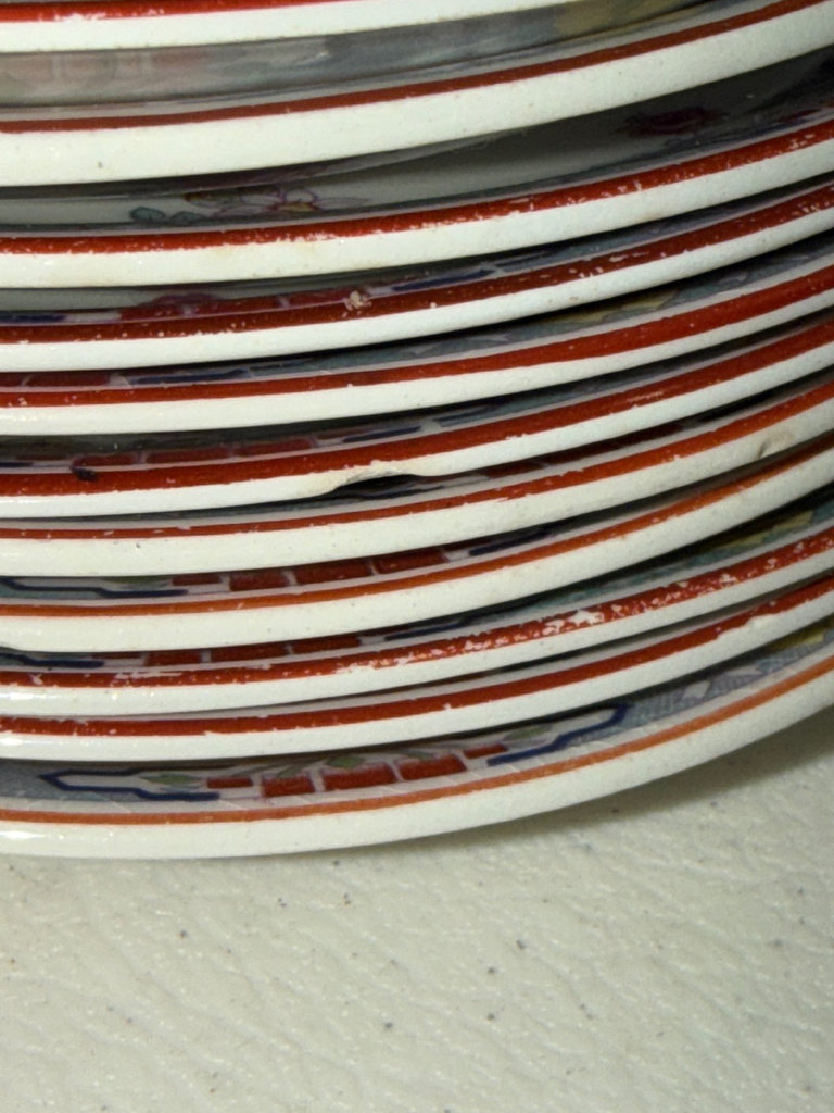 Floral china dinnerware set with plates, bowls and teacups  - image 3 of 14
