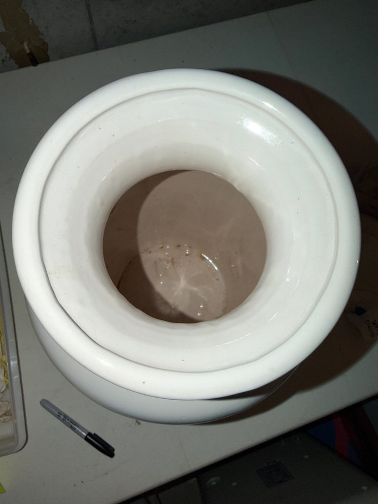 White glazed vase and brown mosaic-inlaid vase - image 7 of 8