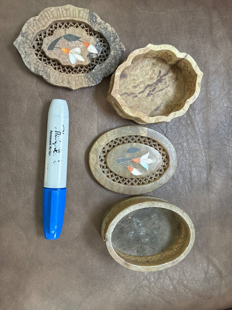 Assorted decorative wooden trinket boxes and coasters - image 4 of 6
