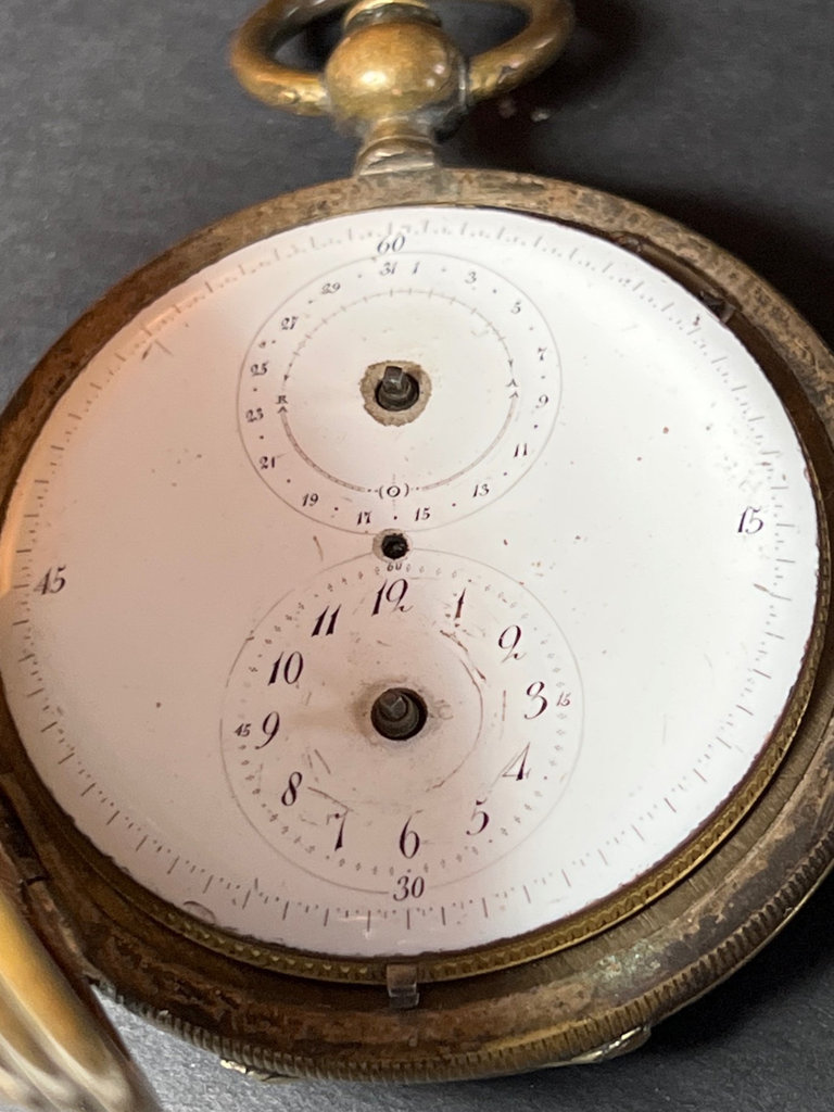 Antique brass pocket watch with open movement - image 3 of 6