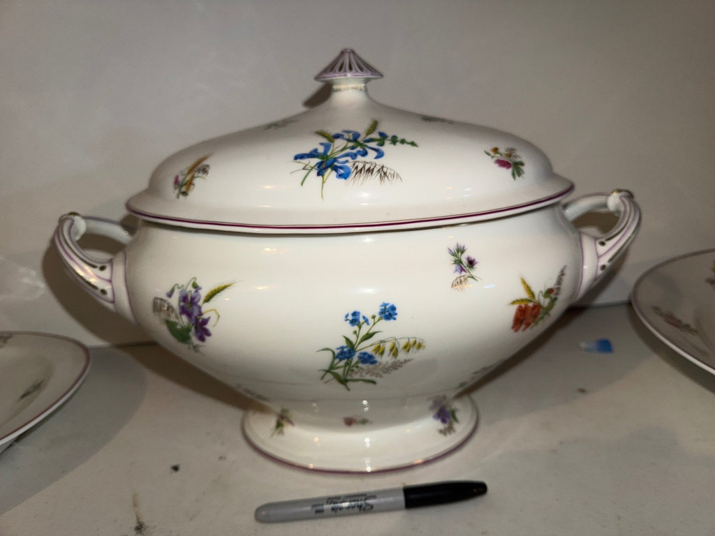 Floral porcelain tureen, Platters  - image 3 of 12