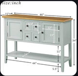 Antique White Wood Sideboard Console Table with Wood Top - thumbnail 2 of 8