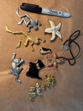 Assorted vintage metal animal and nature pins - thumbnail 1 of 6