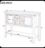 Antique White Wood Sideboard Console Table with Wood Top - thumbnail 8 of 8