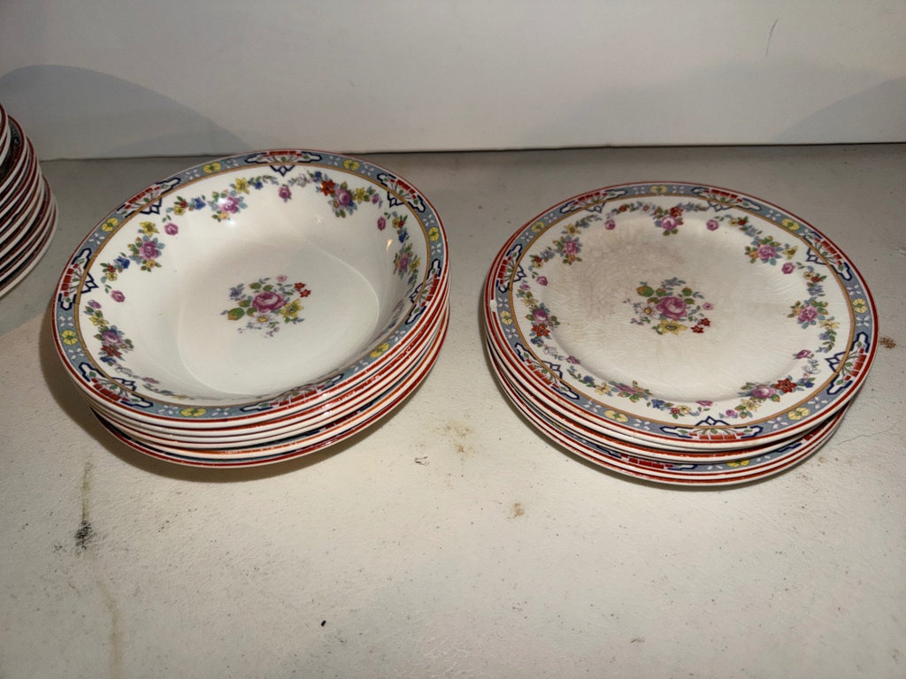 Floral china dinnerware set with plates, bowls and teacups  - image 14 of 14