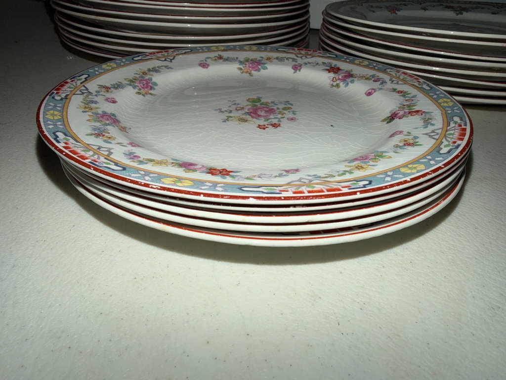 Floral china dinnerware set with plates, bowls and teacups  - image 11 of 14