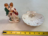 Occupied Japan porcelain dancing couple figurine with shell dish - thumbnail 2 of 7