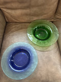 Set of colored glass plates with metal decorative items - thumbnail 4 of 7