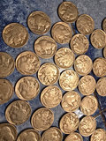 Collection of Wheat Cent US Pennies, Buffalo Nickles and 2 silver dimes - thumbnail 2 of 8