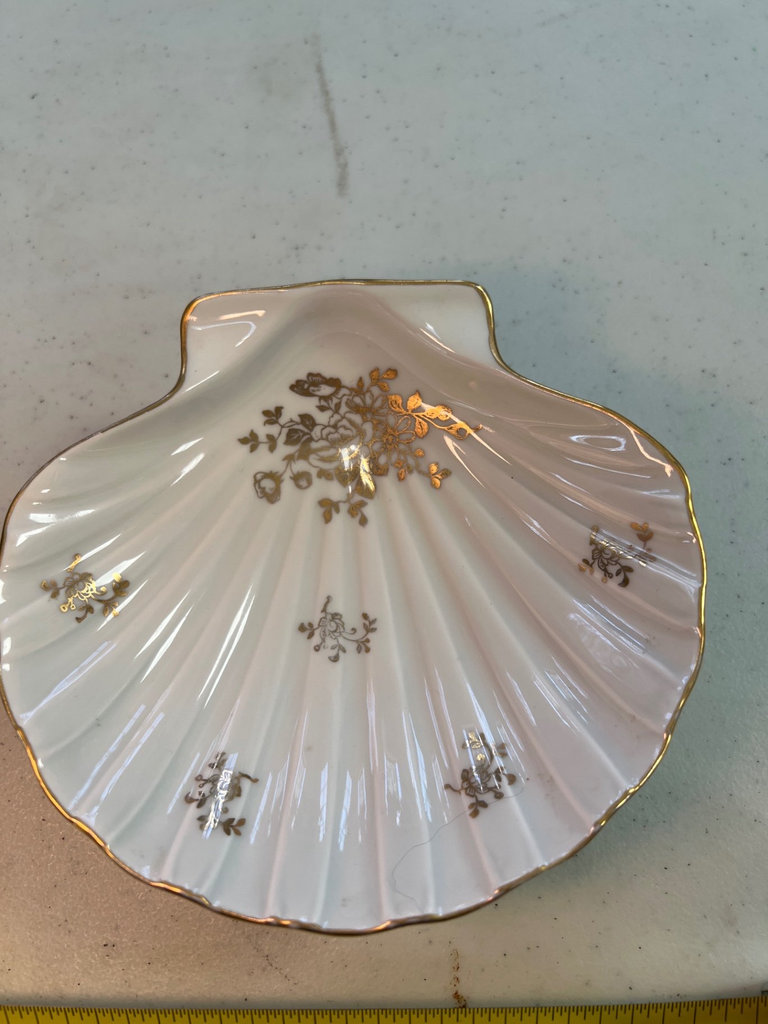 Occupied Japan porcelain dancing couple figurine with shell dish - image 1 of 7