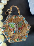 Vintage jewelry lot: Monet pearl necklace, enamel brooch, Lucinda pin, and floral earrings - thumbnail 9 of 9