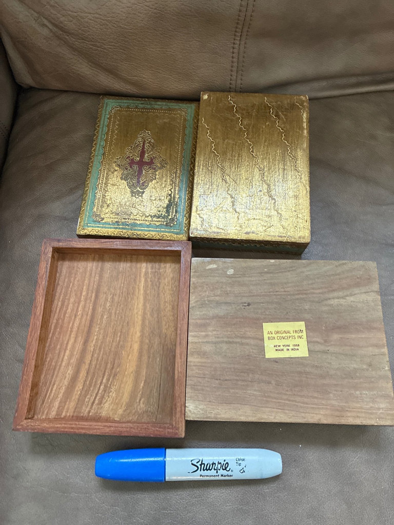 Assorted decorative wooden trinket boxes and coasters - image 6 of 6
