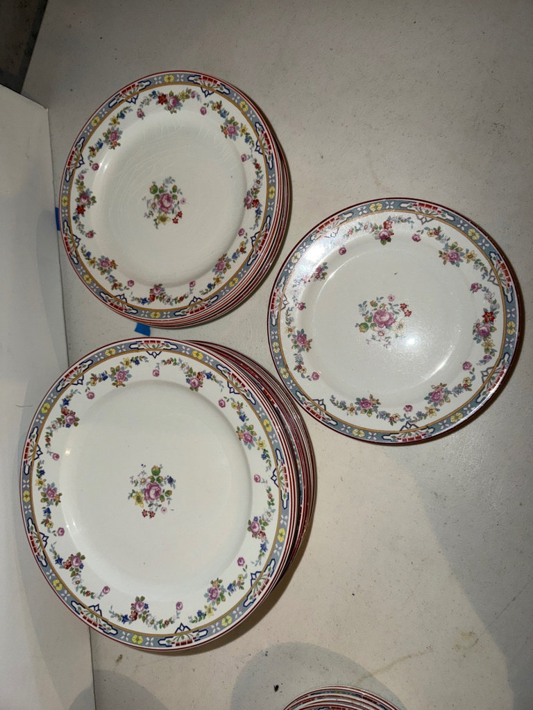 Floral china dinnerware set with plates, bowls and teacups  - image 10 of 14
