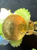 Vintage jewelry lot: Monet pearl necklace, enamel brooch, Lucinda pin, and floral earrings - thumbnail 2 of 9