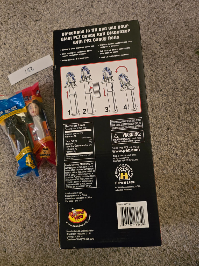 Giant Star Wars PEZ Candy Roll Dispenser with R2-D2 plus smallest Star Wars Pez. - image 4 of 11