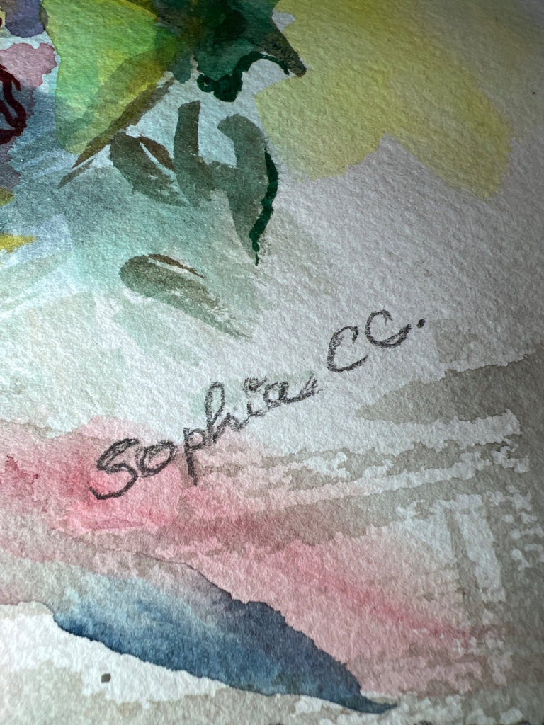 Abstract Watercolor Portrait with Signature - image 1 of 6